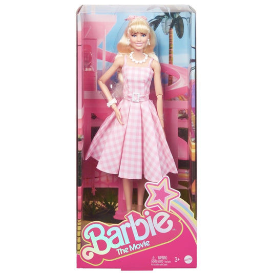 BARBIEINPINKGINGHAMDRESS–BarbieTheMovie