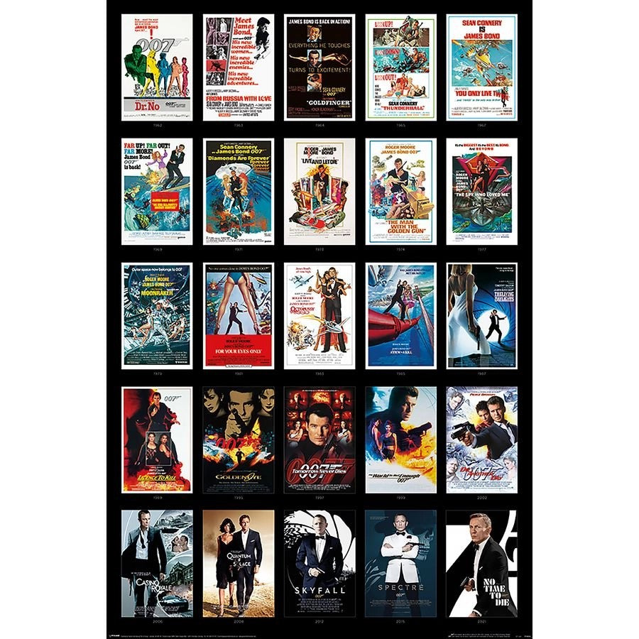 JamesBond007PosterCollageaus25Filmplakaten