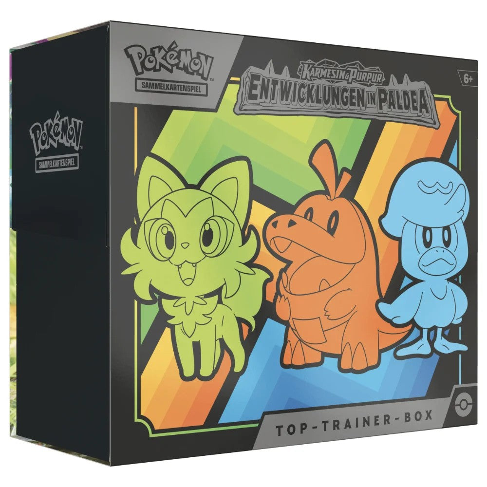 KARMESIN&PURPUR:ENTWICKLUNGENINPALDEA–Pokémon–TopTrainerBox(Deutsch)